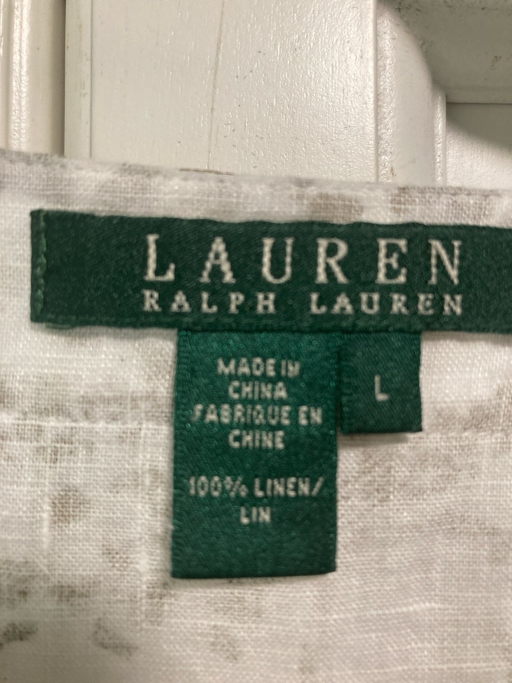 Ralph Lauren White Tunic with Gold Floral Print 100% Linen - Picture 2 of 4